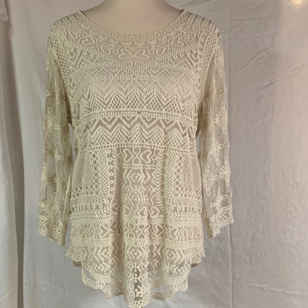 Cato Cream Lace Blouse